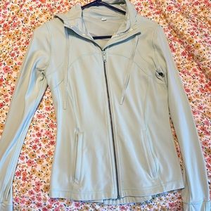 hooded align jacket teal